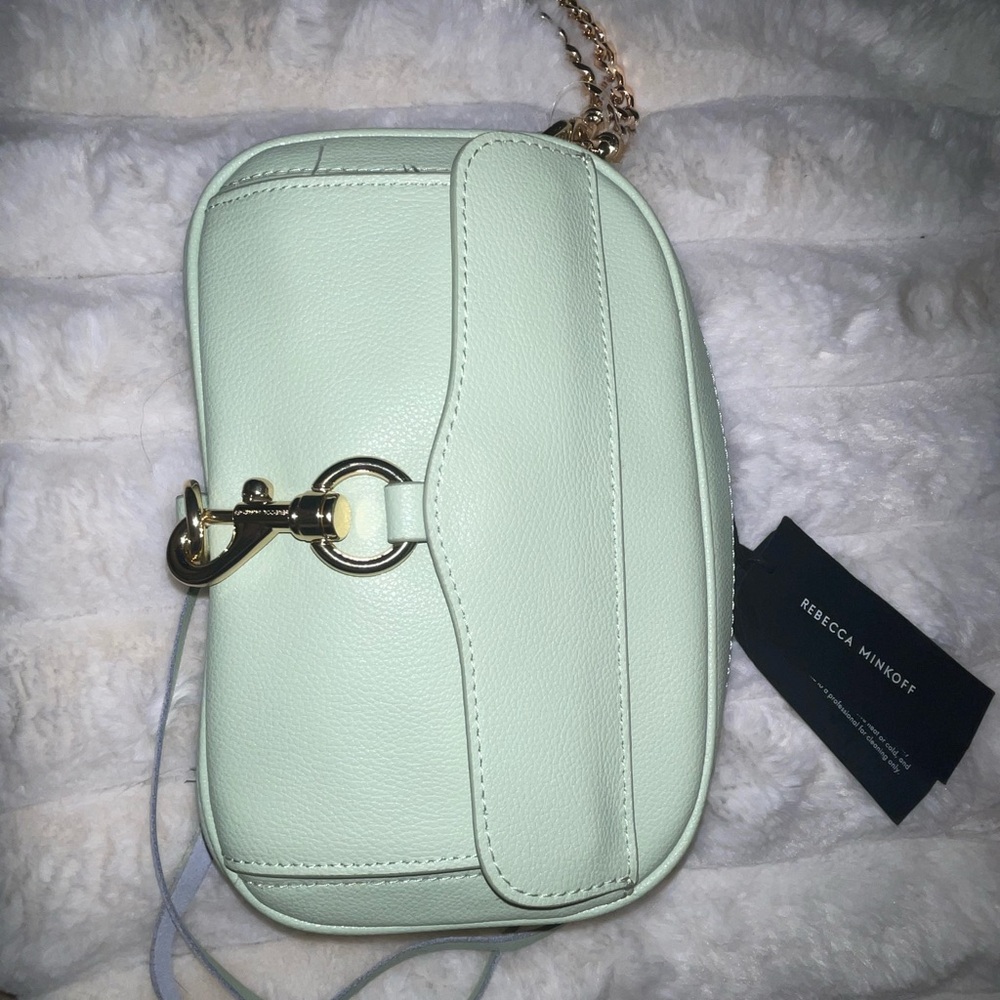 Rebecca Minkoff Mint green Crossbody Bag with Gold Accents
